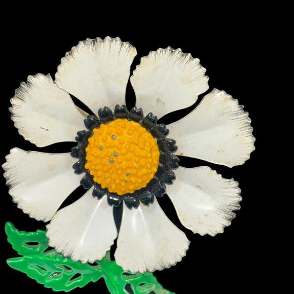 Vintage Floral Daisy Pin Retro 70’s Brooch - Picture 5 of 8